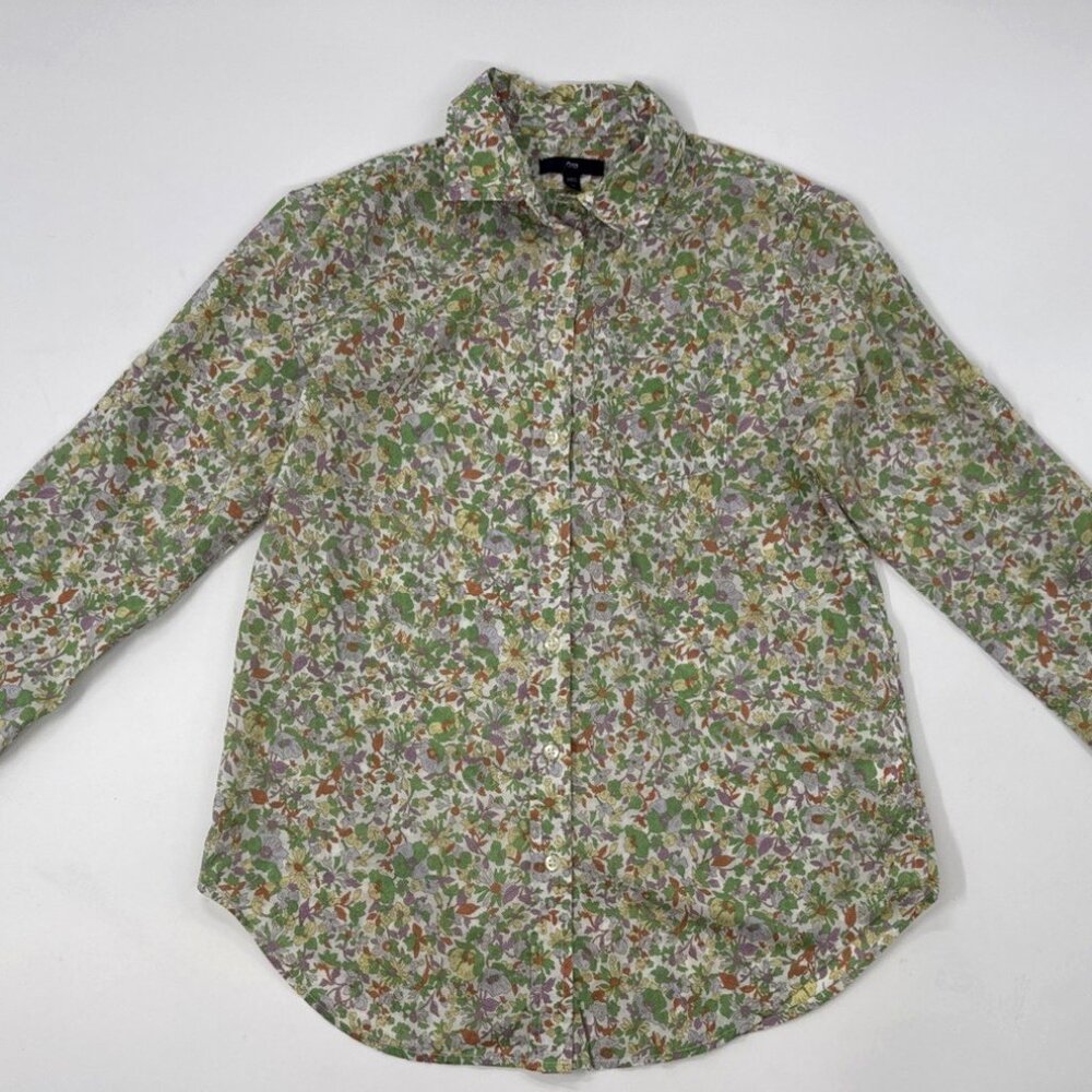 Gap Button Up Shirt Womens XS Floral Long Sleeve Lightweight Colorful Hippie